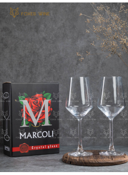 Bộ 2 Ly Rượu Vang Pha Lê Marcoli 350ml